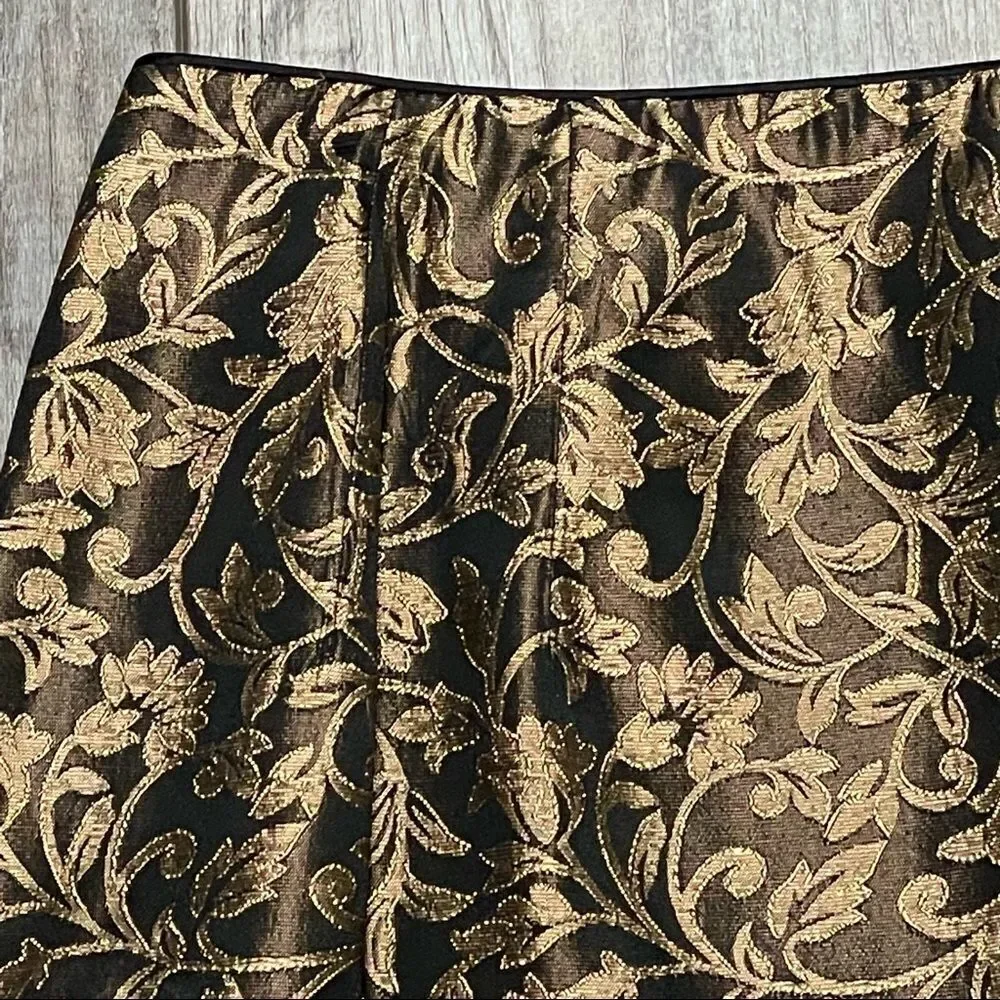 Vintage Gantos Brocade Black and Gold Skirt Size 10